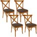 Kit 04 Cadeiras Para Sala de Jantar e Estar Living Estofada Ávila L02 Suede Marrom - Lyam