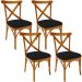 Kit 04 Cadeiras Para Sala de Jantar e Estar Living Estofada Ávila L02 Suede Preto - Lyam
