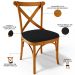 Kit 04 Cadeiras Para Sala de Jantar e Estar Living Estofada Ávila L02 Suede Preto - Lyam