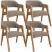 Kit 04 Cadeiras Para Sala de Jantar e Estar Living Estofada Suran L02 Bouclê Bege - Lyam