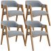 Kit 04 Cadeiras Para Sala de Jantar e Estar Living Estofada Suran L02 Bouclê Cinza - Lyam