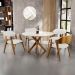 Kit 04 Cadeiras Para Sala de Jantar e Estar Living Estofada Suran L02 Bouclê Cru - Lyam