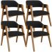 Kit 04 Cadeiras Para Sala de Jantar e Estar Living Estofada Suran L02 Bouclê Preto - Lyam