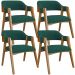 Kit 04 Cadeiras Para Sala de Jantar e Estar Living Estofada Suran L02 Bouclê Verde - Lyam