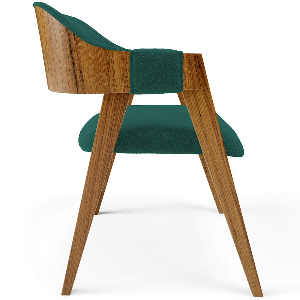 Kit 04 Cadeiras Para Sala de Jantar e Estar Living Estofada Suran L02 Bouclê Verde - Lyam