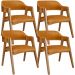 Kit 04 Cadeiras Para Sala de Jantar e Estar Living Estofada Suran L02 Couríssimo Whisky - Lyam