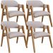 Kit 04 Cadeiras Para Sala de Jantar e Estar Living Estofada Suran L02 Linho Bege - Lyam