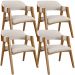 Kit 04 Cadeiras Para Sala de Jantar e Estar Living Estofada Suran L02 Linho Cru - Lyam