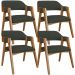 Kit 04 Cadeiras Para Sala de Jantar e Estar Living Estofada Suran L02 Linho Verde Musgo - Lyam