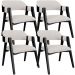 Kit 04 Cadeiras Para Sala de Jantar e Estar Living Estofada Suran L02 Preto Bouclê Cru - Lyam