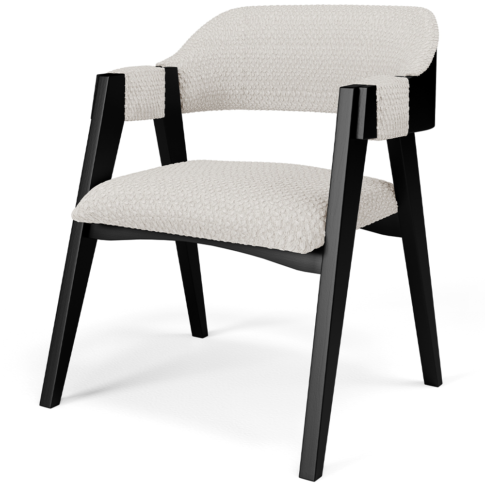 Kit 04 Cadeiras Para Sala de Jantar e Estar Living Estofada Suran L02 Preto Bouclê Cru - Lyam