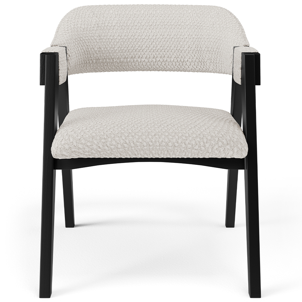 Kit 04 Cadeiras Para Sala de Jantar e Estar Living Estofada Suran L02 Preto Bouclê Cru - Lyam