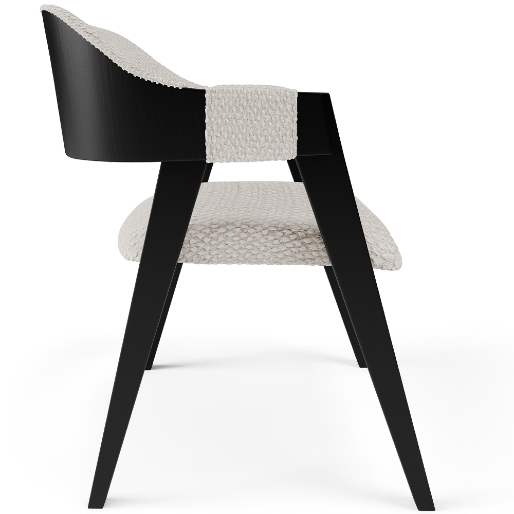 Kit 04 Cadeiras Para Sala de Jantar e Estar Living Estofada Suran L02 Preto Bouclê Cru - Lyam