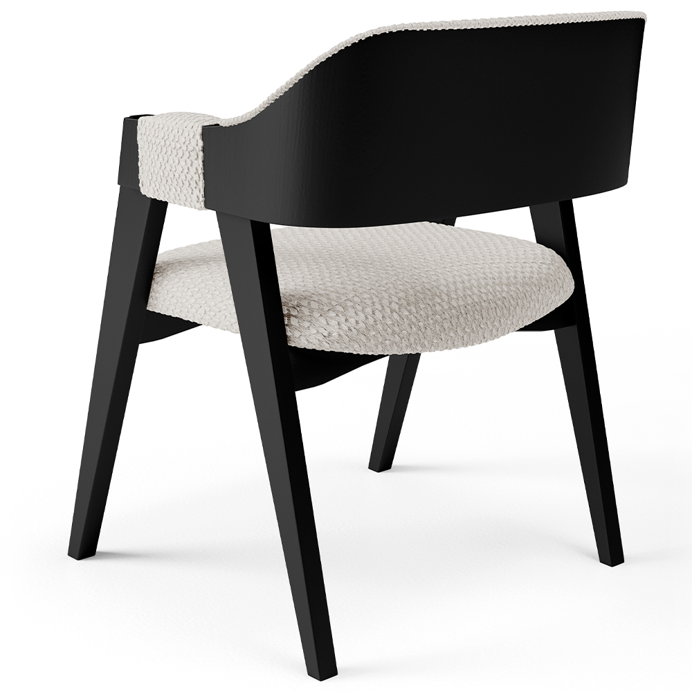 Kit 04 Cadeiras Para Sala de Jantar e Estar Living Estofada Suran L02 Preto Bouclê Cru - Lyam