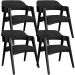 Kit 04 Cadeiras Para Sala de Jantar e Estar Living Estofada Suran L02 Preto Linho Chumbo - Lyam
