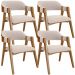 Kit 04 Cadeiras Para Sala de Jantar e Estar Living Estofada Suran L02 Suede Bege - Lyam
