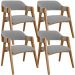 Kit 04 Cadeiras Para Sala de Jantar e Estar Living Estofada Suran L02 Suede Cinza - Lyam