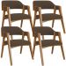 Kit 04 Cadeiras Para Sala de Jantar e Estar Living Estofada Suran L02 Suede Marrom - Lyam