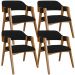 Kit 04 Cadeiras Para Sala de Jantar e Estar Living Estofada Suran L02 Suede Preto - Lyam