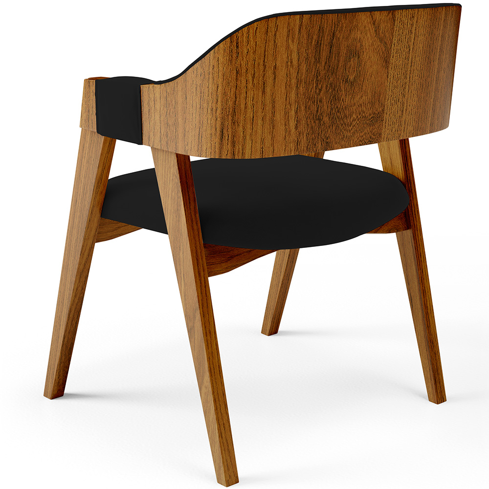 Kit 04 Cadeiras Para Sala de Jantar e Estar Living Estofada Suran L02 Suede Preto - Lyam