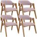 Kit 04 Cadeiras Para Sala de Jantar e Estar Living Estofada Suran L02 Suede Rosê - Lyam