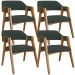 Kit 04 Cadeiras Para Sala de Jantar e Estar Living Estofada Suran L02 Suede Verde Musgo - Lyam