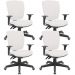 Kit 04 Cadeiras de Escritório Diretor Office Giratória Preto Alta Flexi P03 Vinil Branco - Lyam