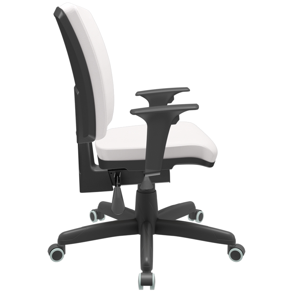 Kit 04 Cadeiras de Escritório Diretor Office Giratória Preto Alta Flexi P03 Vinil Branco - Lyam