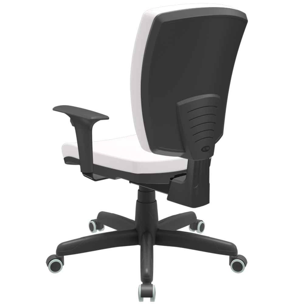Kit 04 Cadeiras de Escritório Diretor Office Giratória Preto Alta Flexi P03 Vinil Branco - Lyam