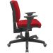 Kit 04 Cadeiras de Escritório Executiva Giratória Preto Baixa Flexi P03 Poliéster Vermelho - Lyam