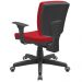 Kit 04 Cadeiras de Escritório Executiva Giratória Preto Baixa Flexi P03 Poliéster Vermelho - Lyam