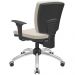 Kit 04 Cadeiras de Escritório Executiva Office Giratória Cromada Baixa Flexi P03 Vinil Bege - Lyam