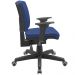 Kit 04 Cadeiras de Escritório Executiva Office Giratória Preto Baixa Flexi P03 Vinil Azul - Lyam