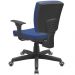 Kit 04 Cadeiras de Escritório Executiva Office Giratória Preto Baixa Flexi P03 Vinil Azul - Lyam