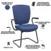 Kit 04 Cadeiras de Escritório Fixa Executiva Office Preto Slim Alta Flexi P03 Vinil Azul - Lyam