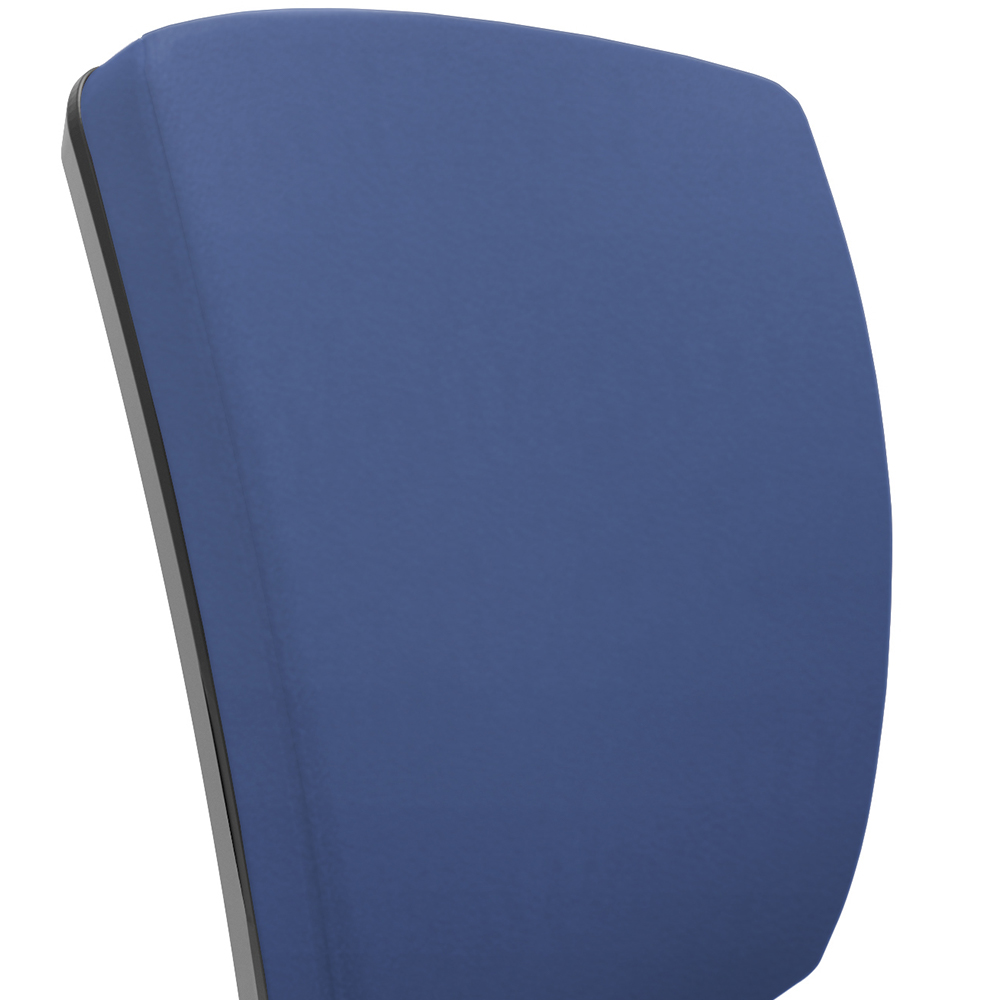 Kit 04 Cadeiras de Escritório Fixa Executiva Office Preto Slim Alta Flexi P03 Vinil Azul - Lyam
