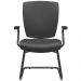 Kit 04 Cadeiras de Escritório Fixa Executiva Office Preto Slim Alta Flexi P03 Vinil Preto - Lyam
