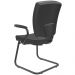 Kit 04 Cadeiras de Escritório Fixa Executiva Office Preto Slim Alta Flexi P03 Vinil Preto - Lyam