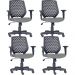 Kit 04 Cadeiras de Escritório Giratória Executiva Ergonômica Tech L02 Corino Cinza - Lyam Decor