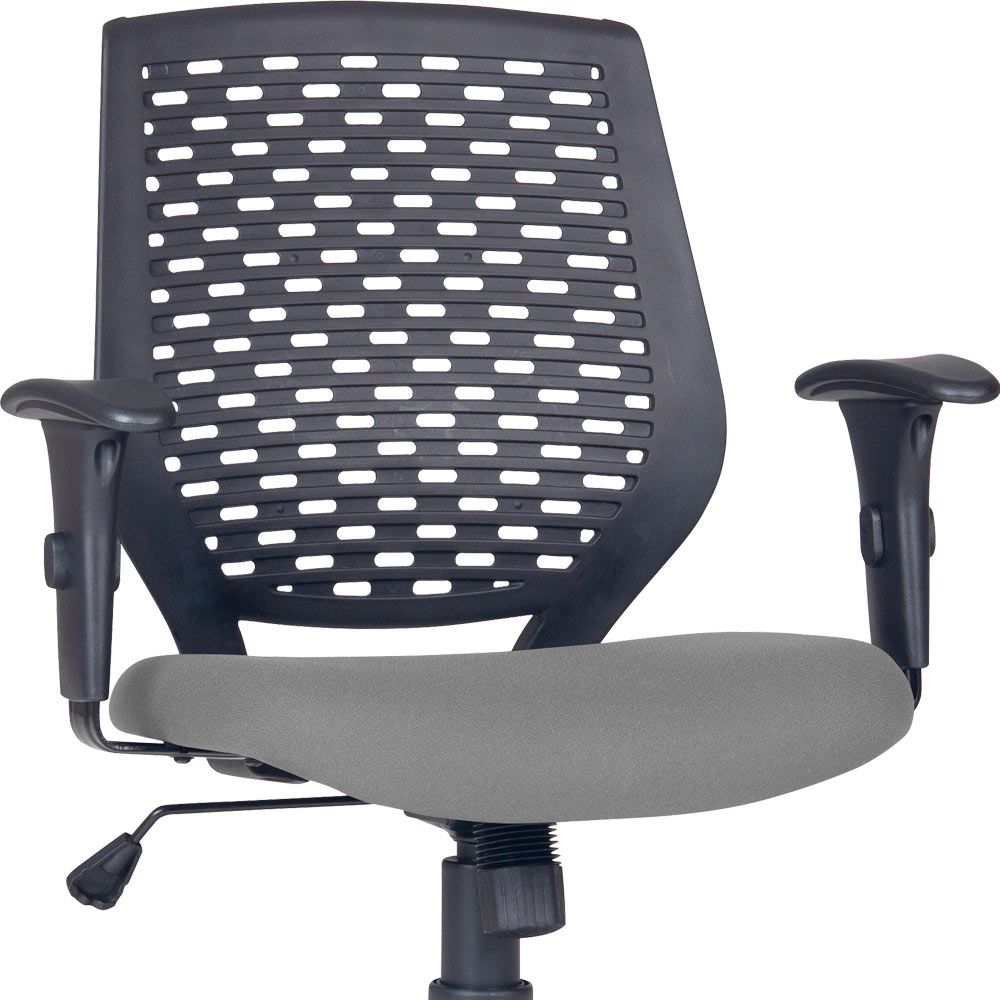 Kit 04 Cadeiras de Escritório Giratória Executiva Ergonômica Tech L02 Corino Cinza - Lyam Decor