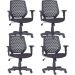 Kit 04 Cadeiras de Escritório Giratória Executiva Ergonômica Tech L02 Corino Preto - Lyam Decor