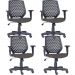 Kit 04 Cadeiras de Escritório Giratória Executiva Ergonômica Tech L02 Crepe Cinza - Lyam Decor