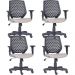 Kit 04 Cadeiras de Escritório Giratória Executiva Ergonômica Tech L02 Suede Bege - Lyam Decor