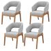 Kit 04 Cadeiras de Jantar e Estar Living Estofada Lince L02 Bouclê Cinza - Lyam Decor