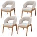Kit 04 Cadeiras de Jantar e Estar Living Estofada Lince L02 Bouclê Cru - Lyam Decor