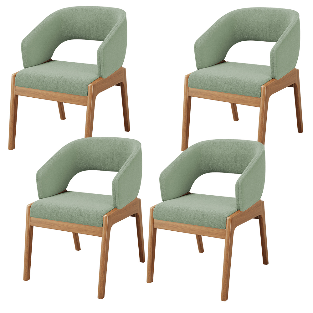 Kit 04 Cadeiras de Jantar e Estar Living Estofada Lince L02 Bouclê Oliva - Lyam Decor