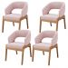 Kit 04 Cadeiras de Jantar e Estar Living Estofada Lince L02 Bouclê Rosê - Lyam Decor