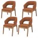 Kit 04 Cadeiras de Jantar e Estar Living Estofada Lince L02 Bouclê Terracota - Lyam Decor