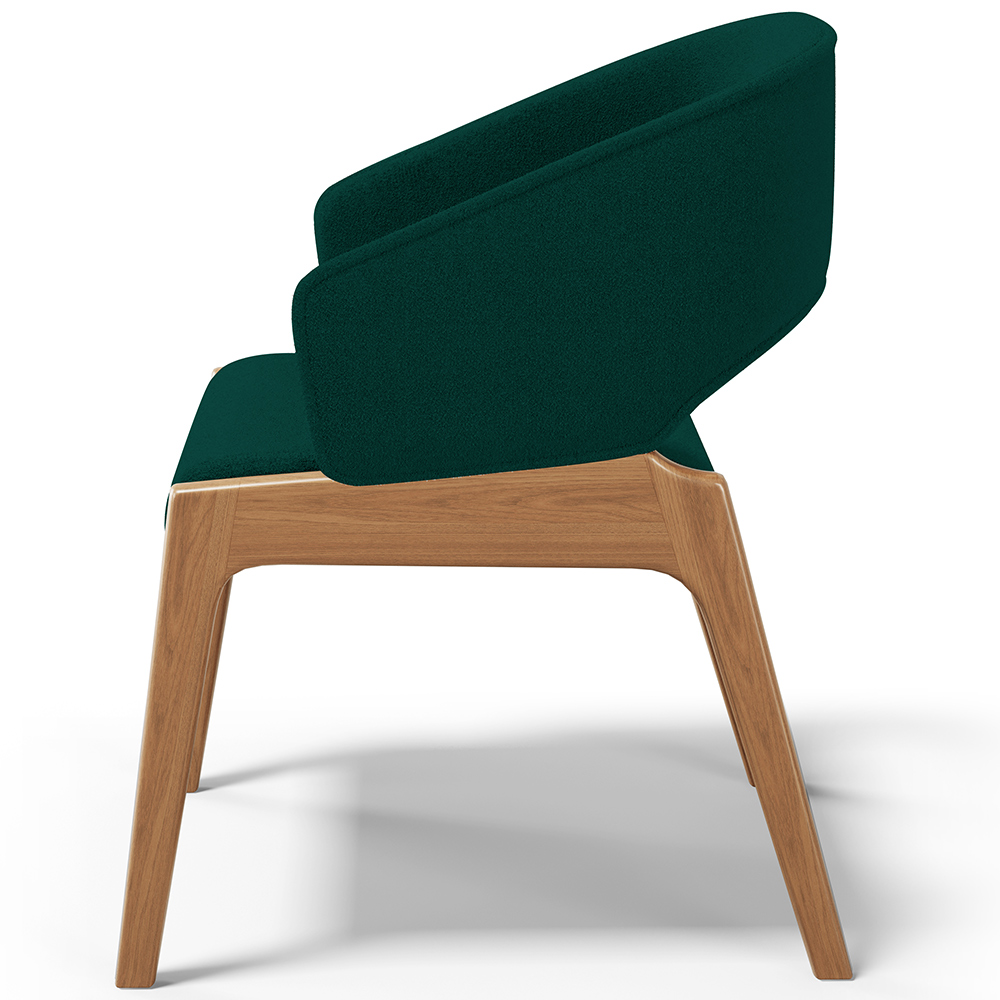 Kit 04 Cadeiras de Jantar e Estar Living Estofada Lince L02 Bouclê Verde - Lyam Decor