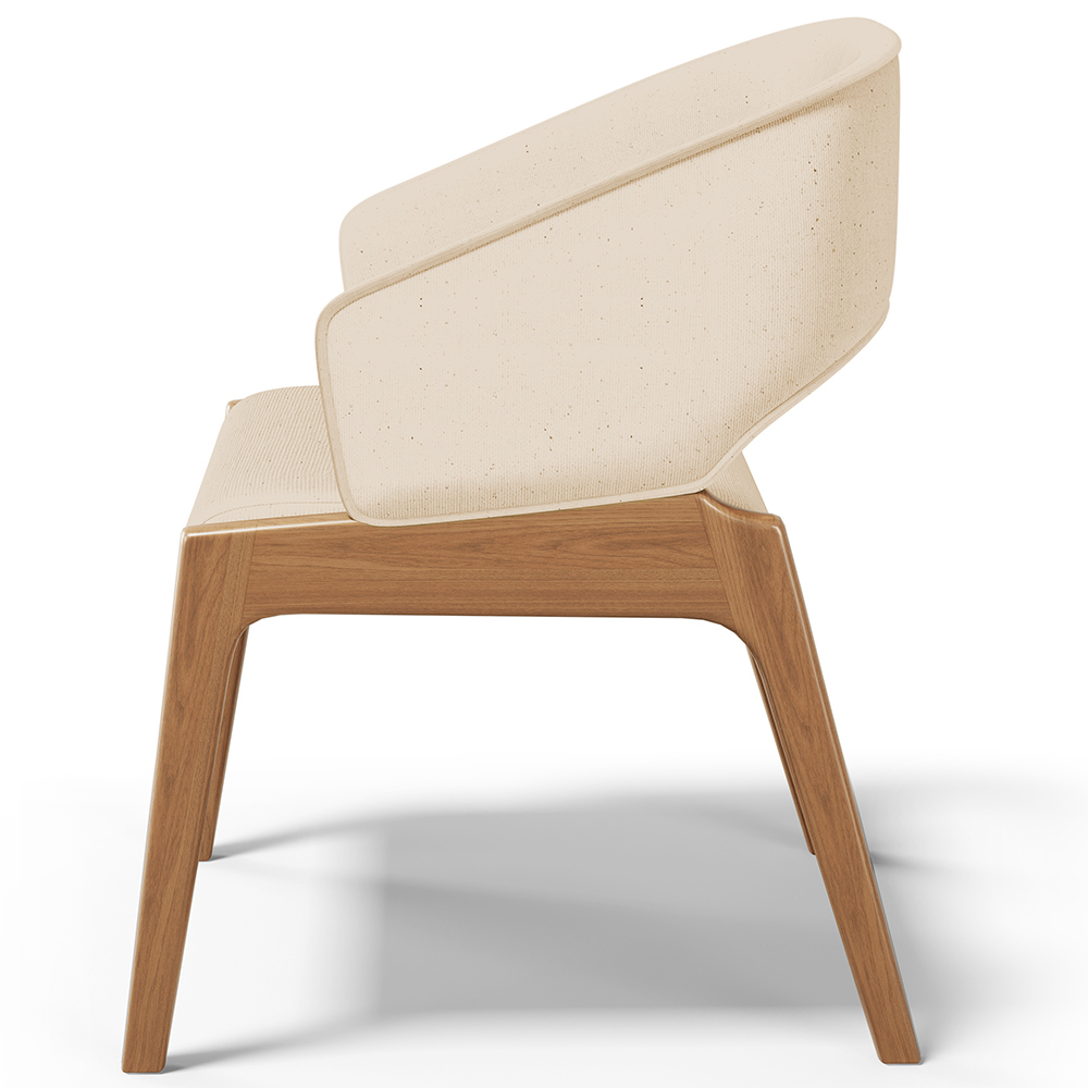 Kit 04 Cadeiras de Jantar e Estar Living Estofada Lince L02 Linho Bege Escuro - Lyam Decor